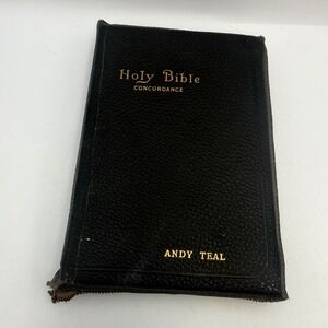 Vintage 1945 KJV Holy Bible Red Letter Edition World Publishing Zipper Cover